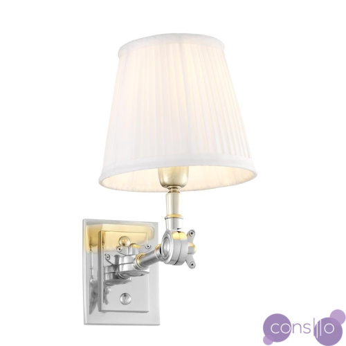 Бра Wall Lamp Wentworth Single Nickel+White