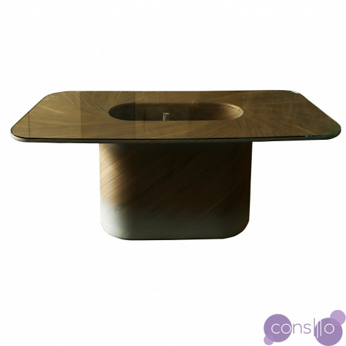 Обеденный стол дизайнерский со стеклом и декоративным элементом 200 см Корень от Odingeniy