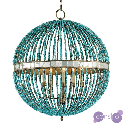 Светильник CURREY AND COMPANY BEADED ORB CHANDELIER — TURQUOISE BLUE