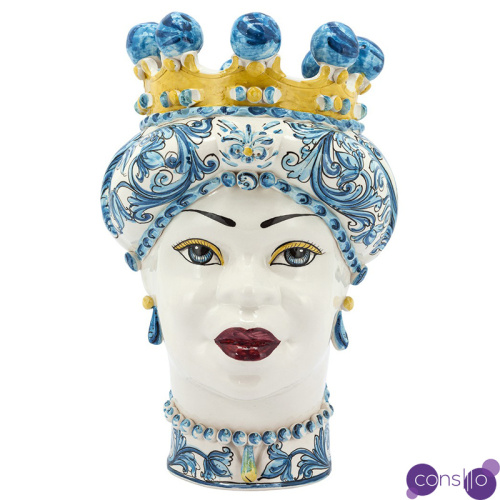 Ваза VASE MORO LADY CROWN blue