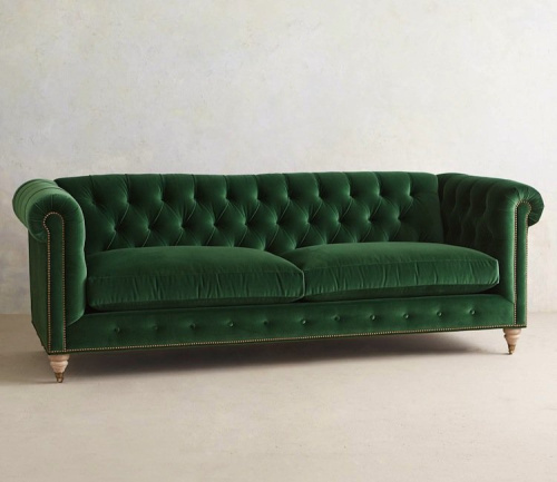 Трехместный диван Velvet Lyre Chesterfield Sofa