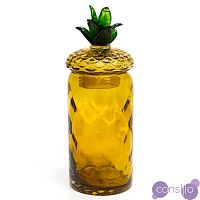 Ваза с крышкой Pineapple Transparent Amber L