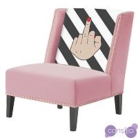 FUN Armchair "fuck off" pink Дизайнерское кресло с цветным принтом