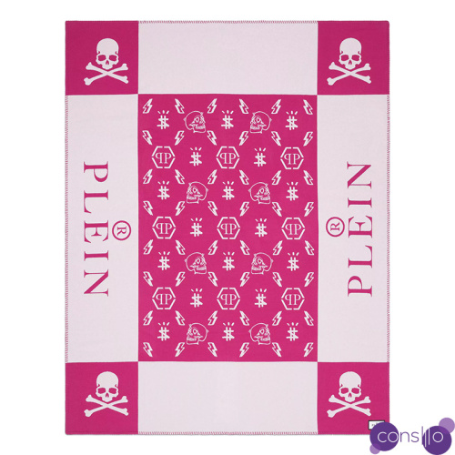 Плед Philipp Plein Plaid Cashmere Skull Pink