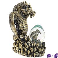 Декоративная статуэтка Дракон и стеклянное яйцо Dragon and Glass Egg Gold Black