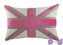 Подушка с британским флагом Pink Velvet