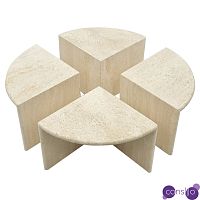 Модульный кофейный стол Set of Four Travertine Side or Coffee Tables