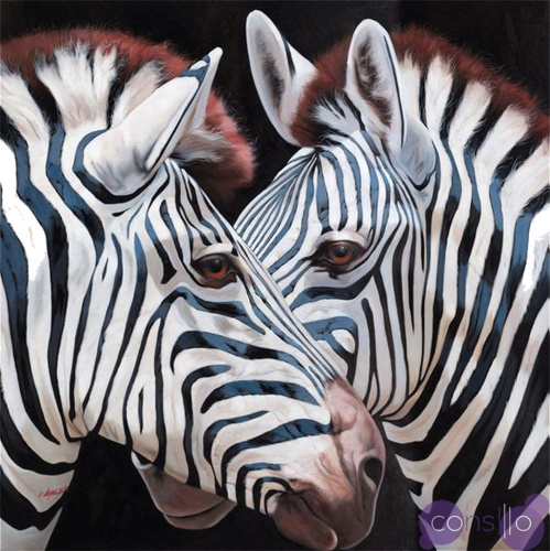 Картина маслом Отражение зебры