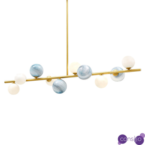 Люстра Bubble Blue White Gold Chandelier