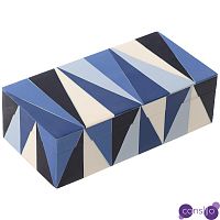 Шкатулка Blue White Triangles Bone Inlay Box