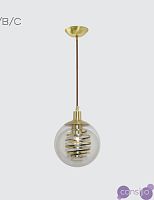 Подвесной стеклянный светильник со спиральным декоративным элементом вокруг лампы SCREW