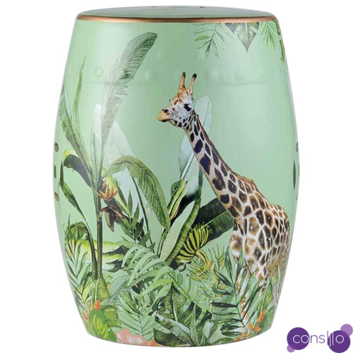 Керамический табурет Giraffe Tropical Animal Ceramic Stool Green