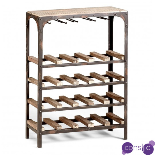 Стеллаж Industrial Metal Rust Console Wine Rack