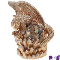 Декоративная статуэтка Дракон со стеклянным шаром Dragon Statuette Copper