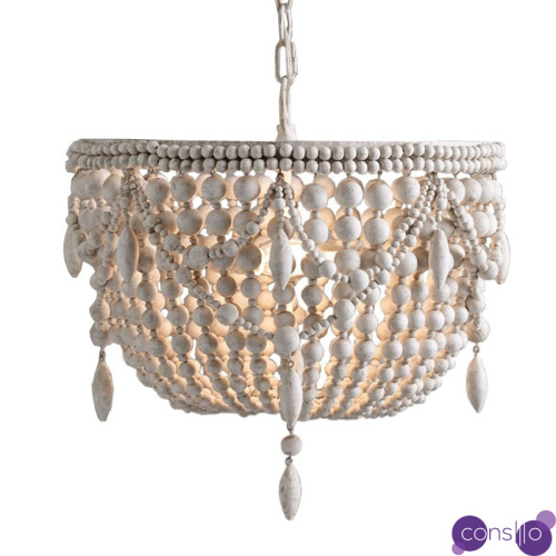 Люстра RH Anselme White Wood Weathered Chandelier