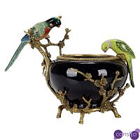 Чаша фарфоровая черная гнездо попугая Parrot