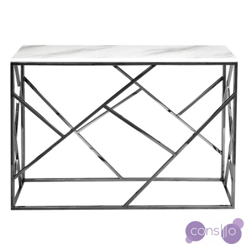 Консоль Serene Furnishing Dark Chrome Marble Top Console