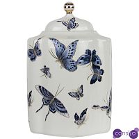 Ваза с крышкой Porcelain Butterfly Blue and Gold Vase