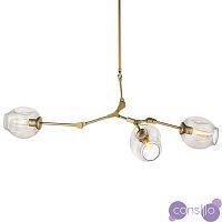 Люстра Сrumpled Glass Bubble Chandelier Gold 3 плафона