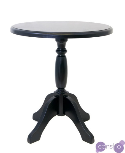 Приставной столик черный с фигурной ножкой 60 см Simona