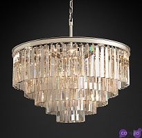 Подвесной дизайнерский светильник 1920s Odeon Clear Glass Fringe 5-Tier Chandelier by Restoration Hardware