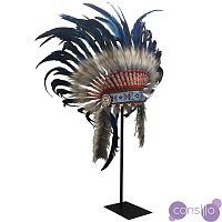 War bonnet Индейский венец из перьев темно-синий
