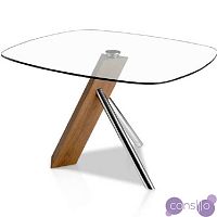 Обеденный стол стеклянный с асимметричной ножкой 120 см F2170 от Angel Cerda