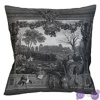Подушка декоративная с принтом черно-белая «Дворец Монсо»