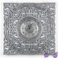 Часы настенные квадратные серебро с черным Vintage