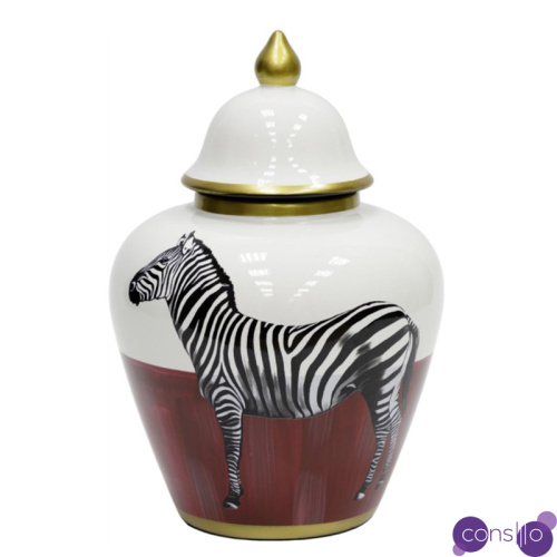 Ваза Zebra Vase white and red