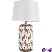 Настольная лампа с абажуром Leopard Lampshade White