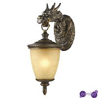 Золотисто-коричневый уличный светильник с головой дракона ANIMAL LANTERN