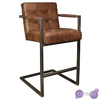 Кожаный стул Bar Stool Leather Iron Tufted