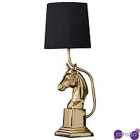 Настольная лампа с абажуром Lampshade Horse Sculpture Gold