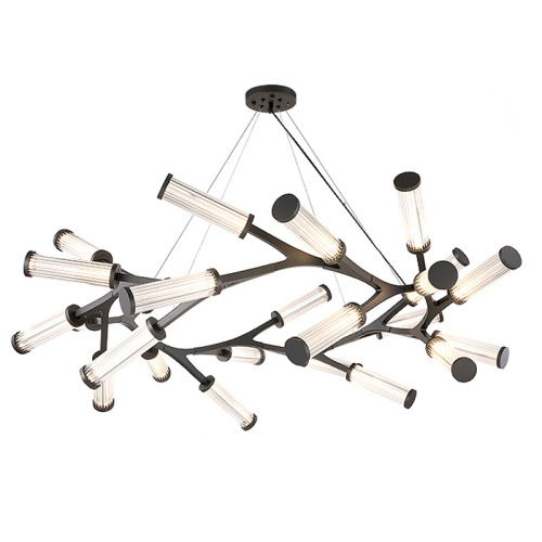 Люстра Cylinder Branches Chandelier Ring Black