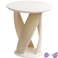 Кофейный столик круглый белый с фигурным основанием 70 см Virtuos D