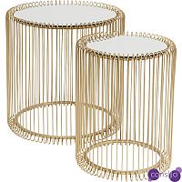 Комплект приставных столов Mirror Surface Brass Tables