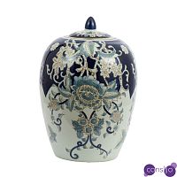 Ваза с крышкой Blue & White Ornament Vase barrel