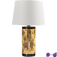 Настольная лампа с абажуром Leopard Lampshade Yellow White
