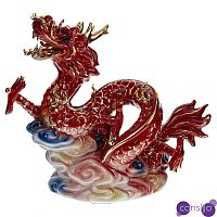 Декоративная фарфоровая статуэтка Китайский дракон Вишневый