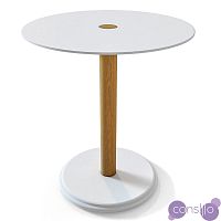 Прикроватный столик круглый белый 45 см Rondo