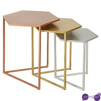 Комплект из 3-х приставных столиков Trio Hexagon Side Tables