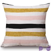 Декоративная подушка Pink & Black & Gold