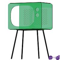 Зеленая тумбочка в виде телевизора из акрила Green Acrylic Television Nightstand