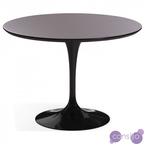 Обеденный стол круглый черный глянцевый 100 см Apriori T