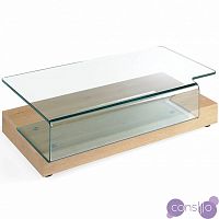 Журнальный столик стеклянный с деревянным основанием 953A от Angel Cerda