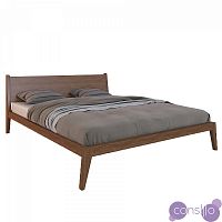 Кровать двуспальная деревянная 160х200 коричневая Fly