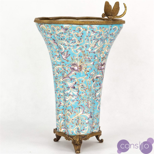 Фарфоровая ваза Blue Ornament & Dragonfly Vase