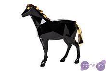 Статуэтка "Лошадь" черная с золотым D5080