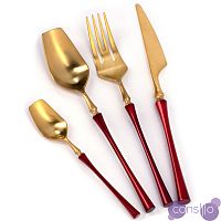 Столовые приборы Soft Forms Gold and Red